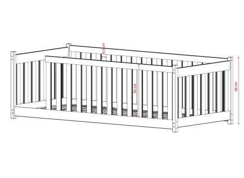 CONCEPT 80x190 katoen Montessori Vloerbed Kinderbed Box Lano Meubels