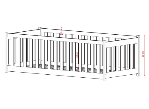 CONCEPT 80x190 katoen Montessori Vloerbed Kinderbed Box Lano Meubels