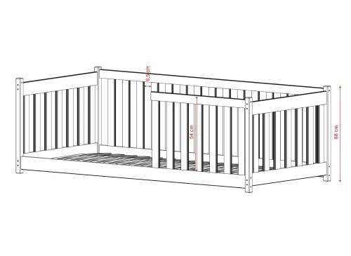 CONCEPT 80x190 katoen Montessori Vloerbed Kinderbed Box Lano Meubels