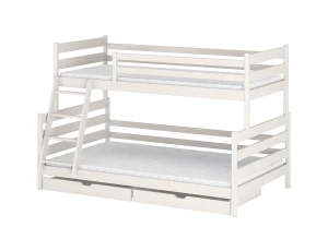 FAMI 90x200/120x200 katoen stapelbed met breder onderbed Lano Meubels