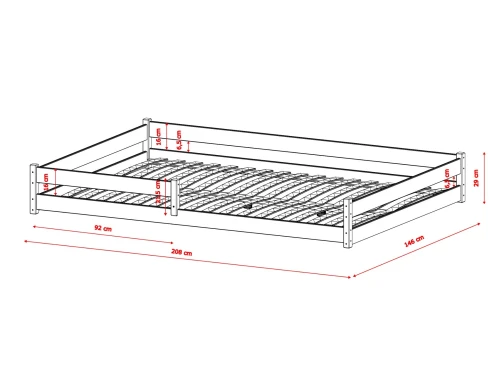 FINI 140x200 katoen Montessori vloerbed voor kinderen Lano Meubels