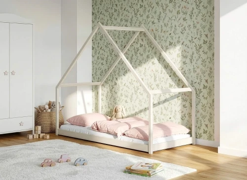 MORIS 90x200 katoen montessori vloerbed kinderbed huisje Lano Meubels