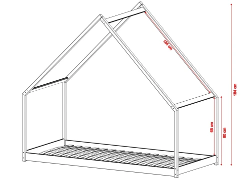 MORIS 90x200 katoen montessori vloerbed kinderbed huisje Lano Meubels