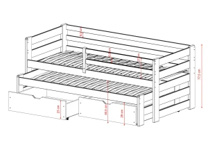 SENSO 90x200 katoen uitschuifbaar tweepersoonsbed Lano Meubels