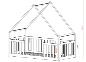 BEE 90x180 katoen eenpersoons kinderbed huisbed Lano Meubels
